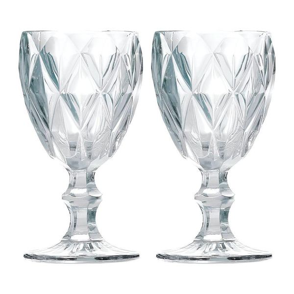 Jogo 2 Taças De Vidro Diamond Diamante Transparente 300ml água Class Home Jogo 2 Taças De Vidro Diamond Diamante Transparente 300ml água Class Home