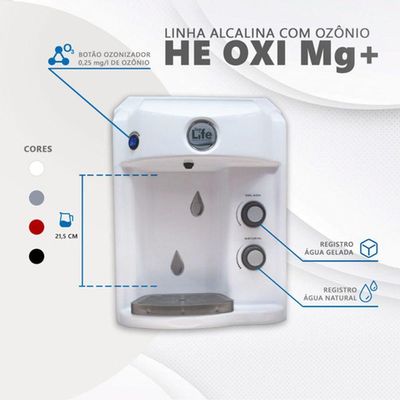 Purificador Água Alcalina Ionizada Ozônio E Magnésio Mg+ Branco 110V
