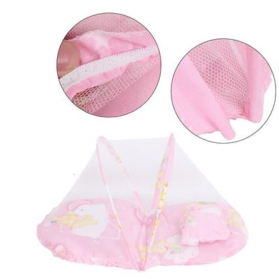Berco Mosquiteiro Barraca Mini Cama Colchonete Bebe Tenda Portatil Colchao Dobravel Ninho Infantil Rosa Meninas