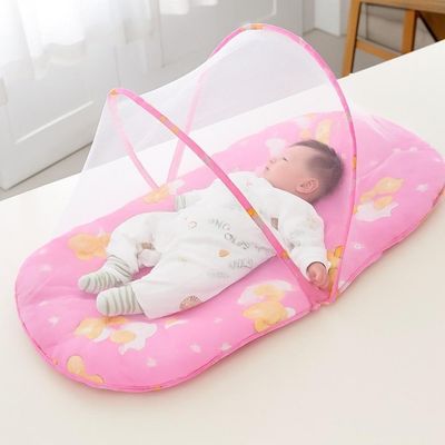 Berco Mosquiteiro Barraca Mini Cama Colchonete Bebe Tenda Portatil Colchao Dobravel Ninho Infantil Rosa Meninas
