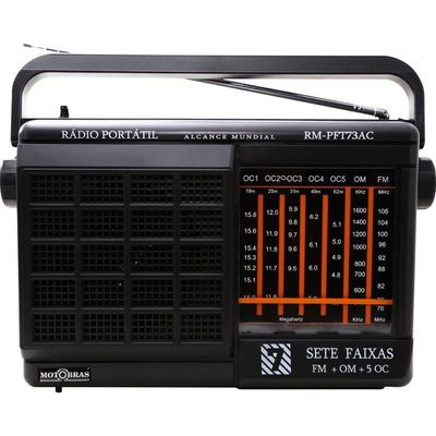 Rádio Portátil Motobras Rm-pft73ac 7 Faixas Preto