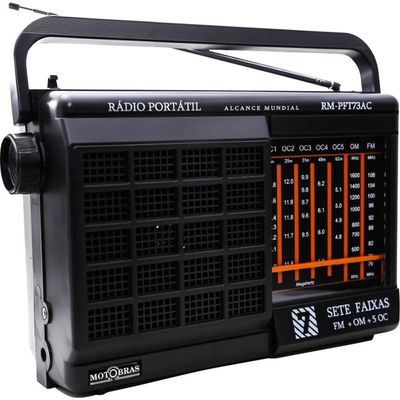 Rádio Portátil Motobras Rm-pft73ac 7 Faixas Preto
