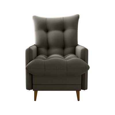 Poltrona De Amamentação Com Puff Montreal Suede Cappucino Matrix Suede Capuccino