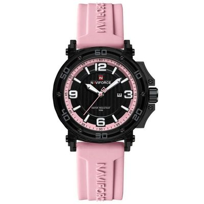 Relógio Feminino Quartzo Moderno Multifuncional Impermeavel 3atm Preto Rosa