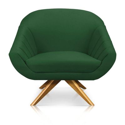 Kit 01 Namoradeira 02 Lugares E 02 Poltronas Giovana Suede sofisticado na cor Verde