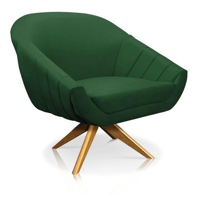 Kit 01 Namoradeira 02 Lugares E 02 Poltronas Giovana Suede sofisticado na cor Verde