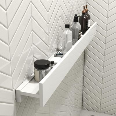 Porta Shampoo Linear 120cm Branco Standard