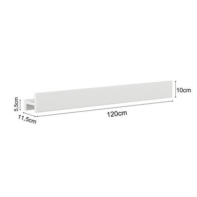 Porta Shampoo Linear 120cm Branco Standard