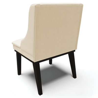 Kit 6 Cadeiras Decorativas Sala de Jantar Base Fixa de Madeira Firenze Linho Bege/Preto G19 - Gran Belo