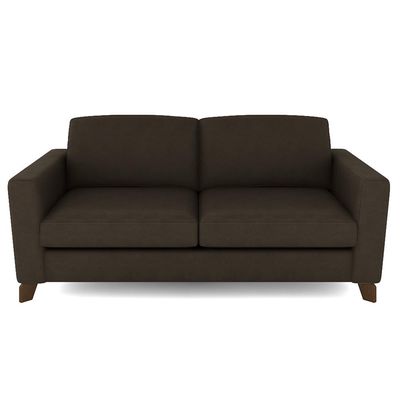 Sofá Sala de Estar Living 3 Lugares 280cm Presley Pés Madeira Veludo Marrom G52 - Gran Belo