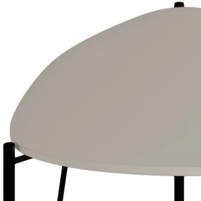 Mesa Lateral Para Sala de Estar Alta Pés Industrial Preto Alef I03 Grigio - Lyam Decor