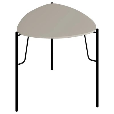 Mesa Lateral Para Sala de Estar Alta Pés Industrial Preto Alef I03 Grigio - Lyam Decor