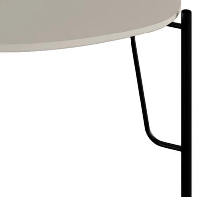 Mesa Lateral Para Sala de Estar Alta Pés Industrial Preto Alef I03 Grigio - Lyam Decor