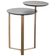 Mesa Lateral Para Sala de Estar 2 em 1 Pés Metálicos Dari A03 Nero Dourado - Lyam Decor
