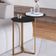 Mesa Lateral Para Sala de Estar 2 em 1 Pés Metálicos Dari A03 Nero Dourado - Lyam Decor