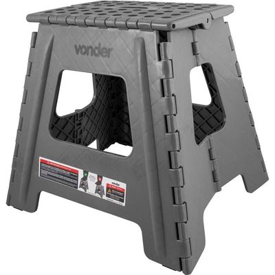 Banqueta Plástica Dobrável 360Mm Cinza Vonder