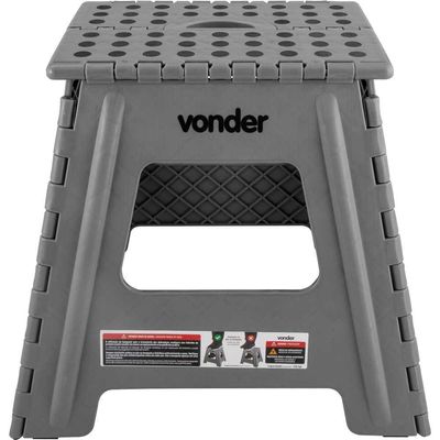 Banqueta Plástica Dobrável 360Mm Cinza Vonder