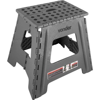 Banqueta Plástica Dobrável 360Mm Cinza Vonder