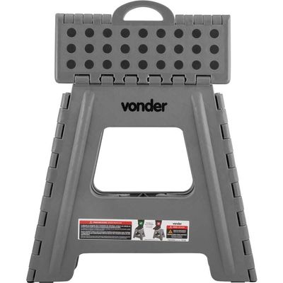 Banqueta Plástica Dobrável 360Mm Cinza Vonder