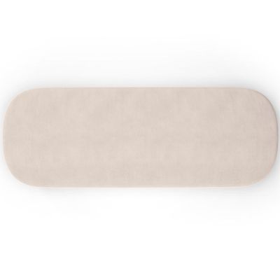 Kit 02 Puffs Decorativos Orgânico para Living Quarto 140cm Doha W01 Suede Bege - Lyam Decor