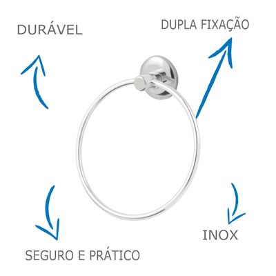 Porta Toalha De Rosto E Mãos Oliveira Em Argola E Aço Inox
