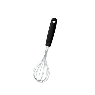 Batedor de Clara Manual Fouet Fios Inox Cabo Preto 28cm