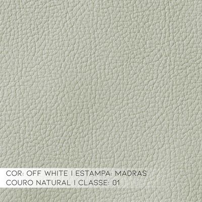 Sofá 3 Lugares Sala de Estar 205cm Estocolmo Couro Off White - Gran Belo
