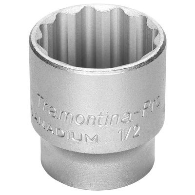 Soquete Estriado em Aço Cromo Vanadio 33 mm - Encaixe 1/2" Tramontina PRO