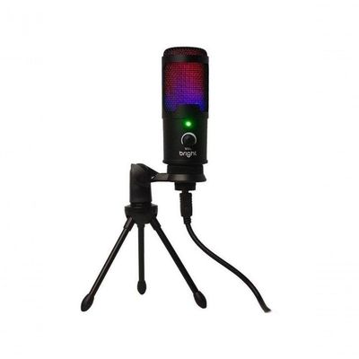 Microfone De Mesa Bright Streamer Rgb