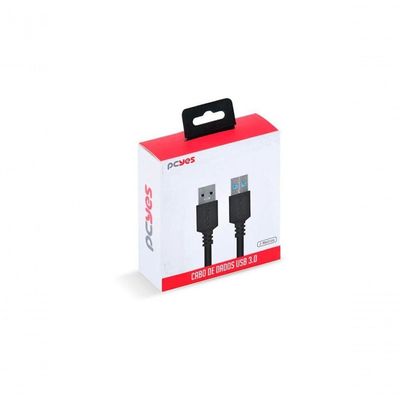Cabo De Dados Usb A 3.0 Macho Para Usb A 3.0 Macho 28awg Puro Cobre 2 Metros - Puam3-2