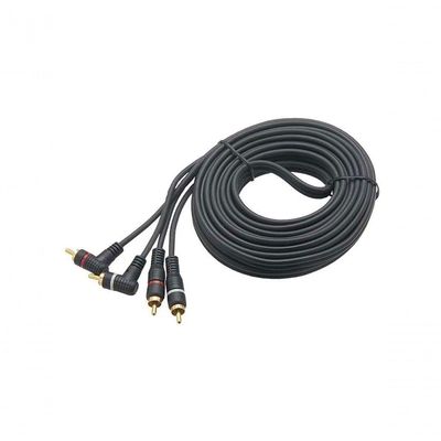Cabo De Audio 2rca + 2rca 5 Metros 90-180 Graus Plug Gold