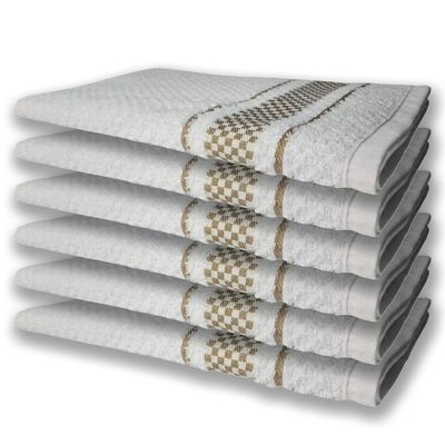 12 Panos de Prato Atoalhado Felpudo Premium 6 Roxo 6 Marrom