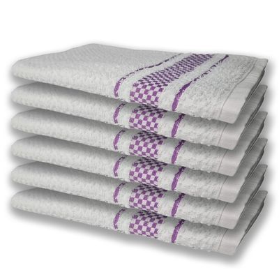 12 Panos de Prato Atoalhado Felpudo Premium 6 Roxo 6 Marrom