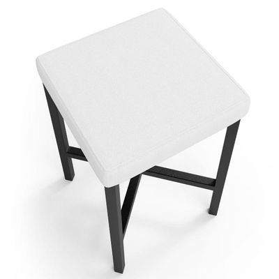 Banqueta Baixa Bar Cozinha Sala De Jantar Preto Stella L02 Facto Branco - Lyam Decor