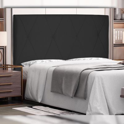 Cabeceira Decorativa Queen Size 1,60M Yves Suede Preto - Gran Belo