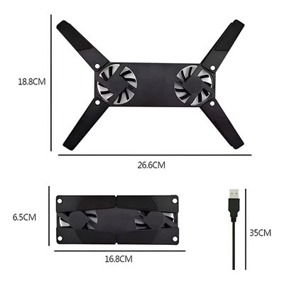 Base Cooler para Notebook com 2 Ventoinhas Silenciosas USB – Dobrável e Portátil Mesa Base Notebook