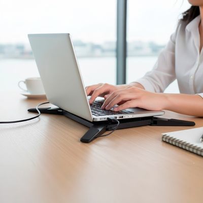 Base Cooler para Notebook com 2 Ventoinhas Silenciosas USB – Dobrável e Portátil Mesa Base Notebook