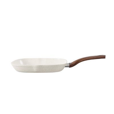 GRELHA JOMAFE OSLO STONE EM ALUMINIO FORJADO COM REVESTIMENTO CERÂMICO BRANCO 28CM 76128628