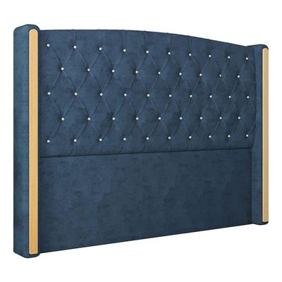 Cabeceira Estofada King 195 Cm Zirconio Veludo Cor: Azul Marinho