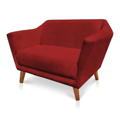 Namoradeira Lorena Suede Pés Castanho Vermelho