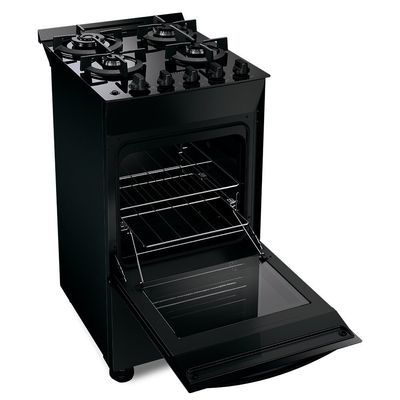 Fogão Brastemp 4 Bocas com Mesa de Vidro e Chama Dupla BFO4XAE Preto / Bivolt