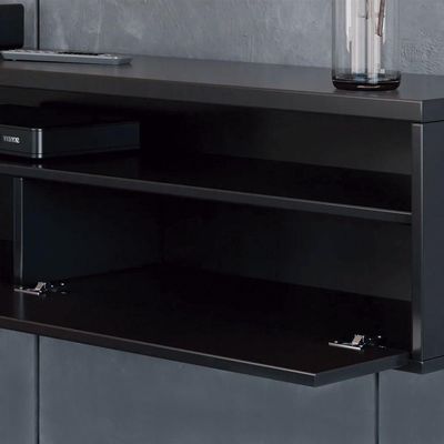 Rack Suspenso Pequeno De Parede Para Sala De Tv Ou Quarto Life - Preto - Moveisaqui