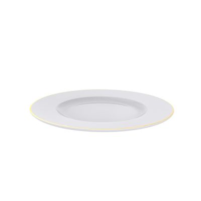 Prato Raso Filetado Tramontina Elisa em Porcelana com Borda Dourada 28 cm