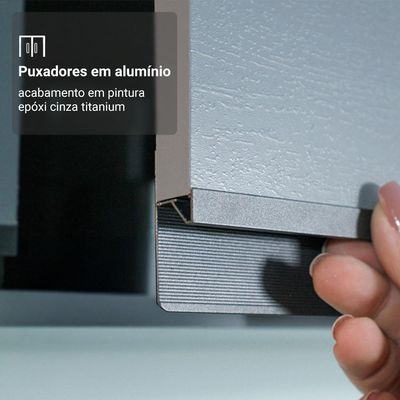 Rack Para Até 70 Polegadas + Prateleira 200cm Nice Madesa 02 Cinza