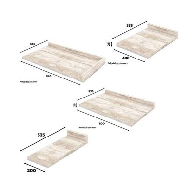 Cozinha Modulada Completa Americana 16 Peças 6aéreos+5balcões+ 1 Paneleiro +4complementos C5p38 Cinza