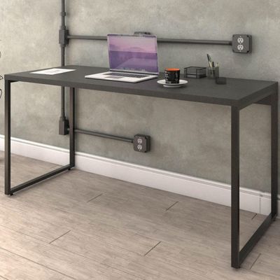 Mesa Para Escritório Home Office Estilo Industrial Form C01 150 cm Preto Onix - Lyam Decor