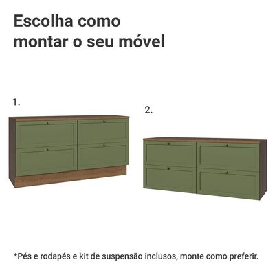 Rack Para Até 70 Polegadas 160cm 4 Gavetas Vik Madesa 04 Rustic-verde