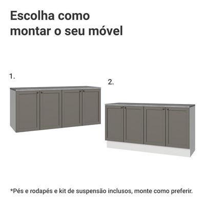 Rack Para Até 70 Polegadas + Prateleiras 160cm Vik Madesa 05 Branco-cinza