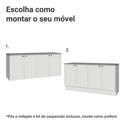 Rack Para Até 70 Polegadas + Prateleiras 160cm Vik Madesa 05 Branco