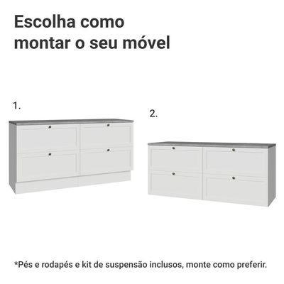 Rack Para Até 70 Polegadas 160cm 4 Gavetas Vik Madesa 04 Branco